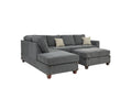 Living Room Furniture Charcoal Chenille Sectional W Ottoman Linen Like Fabric Sofa Reversible L R Chaise Ottoman 3Pc Sectional Sofa Charcoal Chenille Wood Primary Living Space Cushion Back
