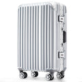 1Pc 20In Aluminum Frame Luggage With Usb Port, Vacation Carry On Suitcase With Spinner Wheels And Tsa Lock, Travel Trolley Case For Short Business Trips, Beach Holidays, Gray Silver Silver Abs Pc
