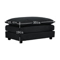 Free Combination Comfy Upholstery Modular Oversized L Shaped Sectional Sofa With Reversible Ottoman, Black Chenille Black Chenille 3 Seat