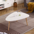 Egg Shape Coffee Table 900 White Oak White Primary Living Space Modern Rubberwood Oval Particle Board Particle Board