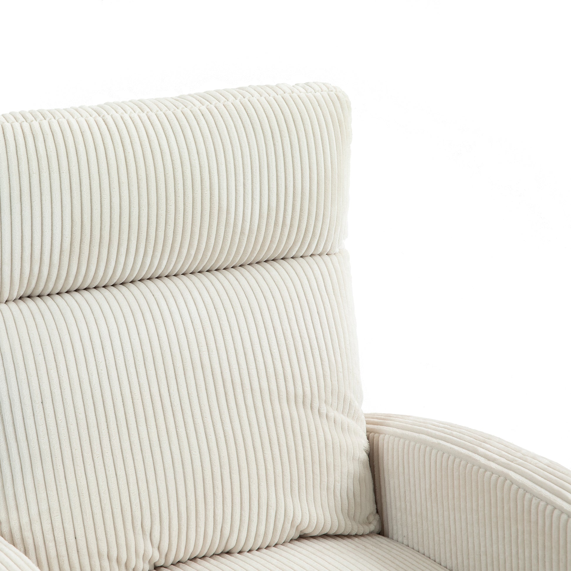 Jiada Upholstered Swivel Glider.Flannel Fabric.Rocking Chair For Nursery In Beige.Modern Style One Left Bag Beige Primary Living Space Foam Fabric Metal