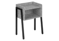 Accent Table, Side, End, Nightstand, Lamp, Living Room, Bedroom, Grey Laminate, Black Metal, Contemporary, Modern Grey Metal