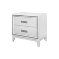 Almera Glitter White Nightstand White Rubber Wood