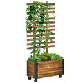 Outsunny Raised Garden Bed With Trellis, 58