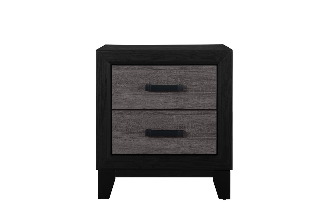 Soluto Grey And Black Nightstand Black Gray Solid Wood Mdf