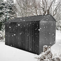 Metal Garden Sheds 6Ftx8Ft Outdoor Black With Window Black Metal