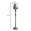 Ideally Stylized Keavy Candle Holder Silver Glass Metal