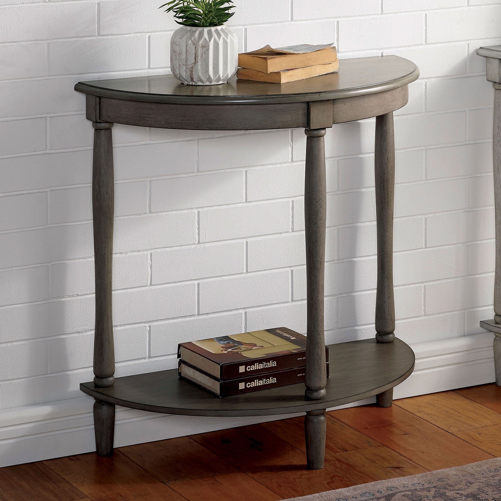 Traditional Design 1Pc Side Table Storage Bottom Shelf Antique Gray Color Home Living Room Furniture Antique Gray Primary Living Space Contemporary,Traditional Open Storage Oval Solid Wood