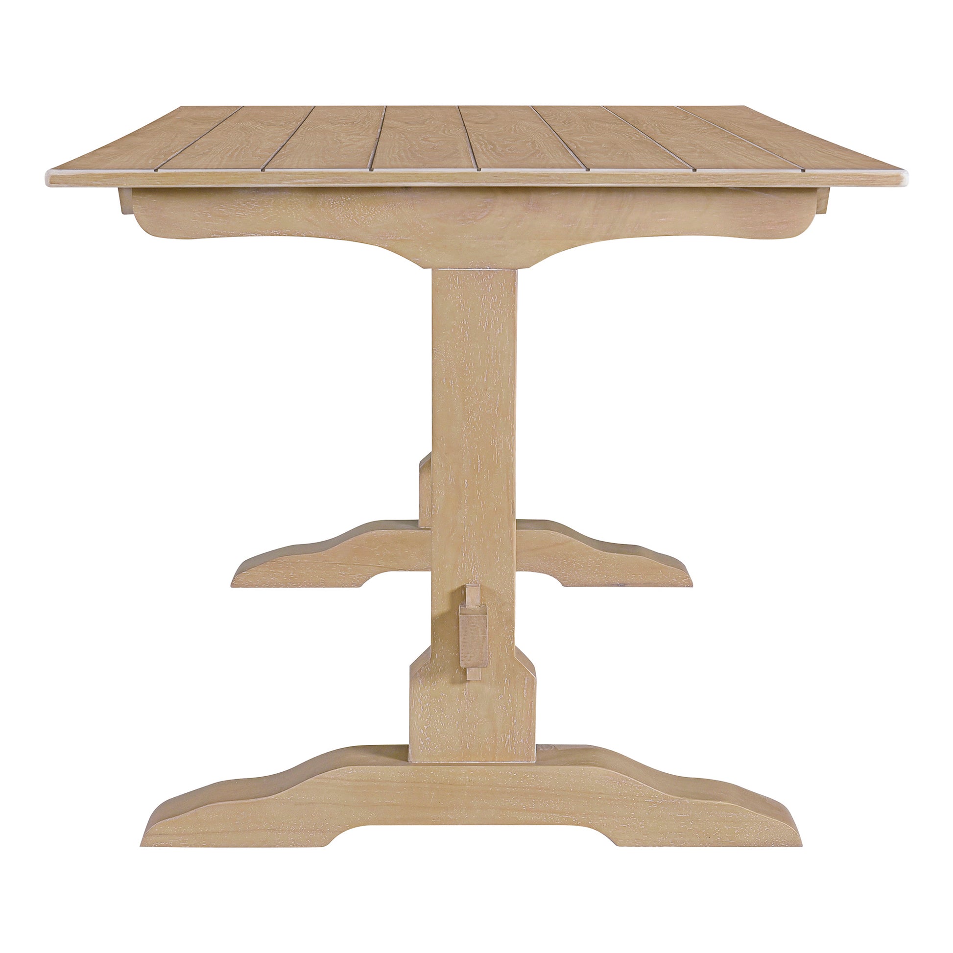 3 Piece Retro Dining Set, Rectangular Trestle Table And 2 Wooden Benches For 4 People For Dining Room And Kitchen Natural Wood Natural Wood Solid Wood Mdf