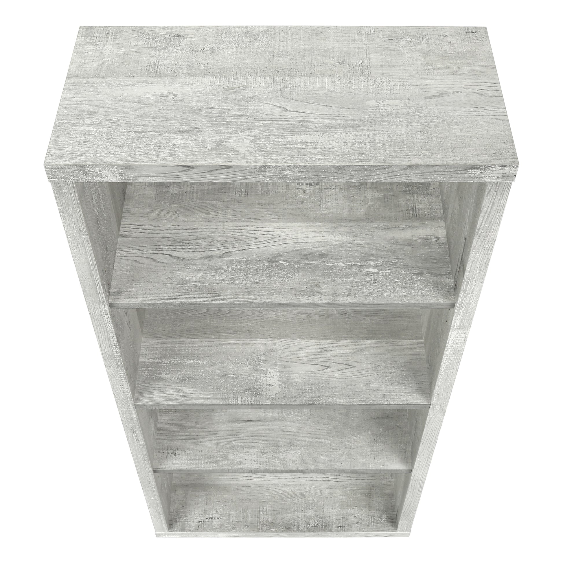 Bookshelf, Bookcase, Etagere, 5 Tier, 48"H, Office, Bedroom, Grey Laminate, Contemporary, Modern Grey Particle Board