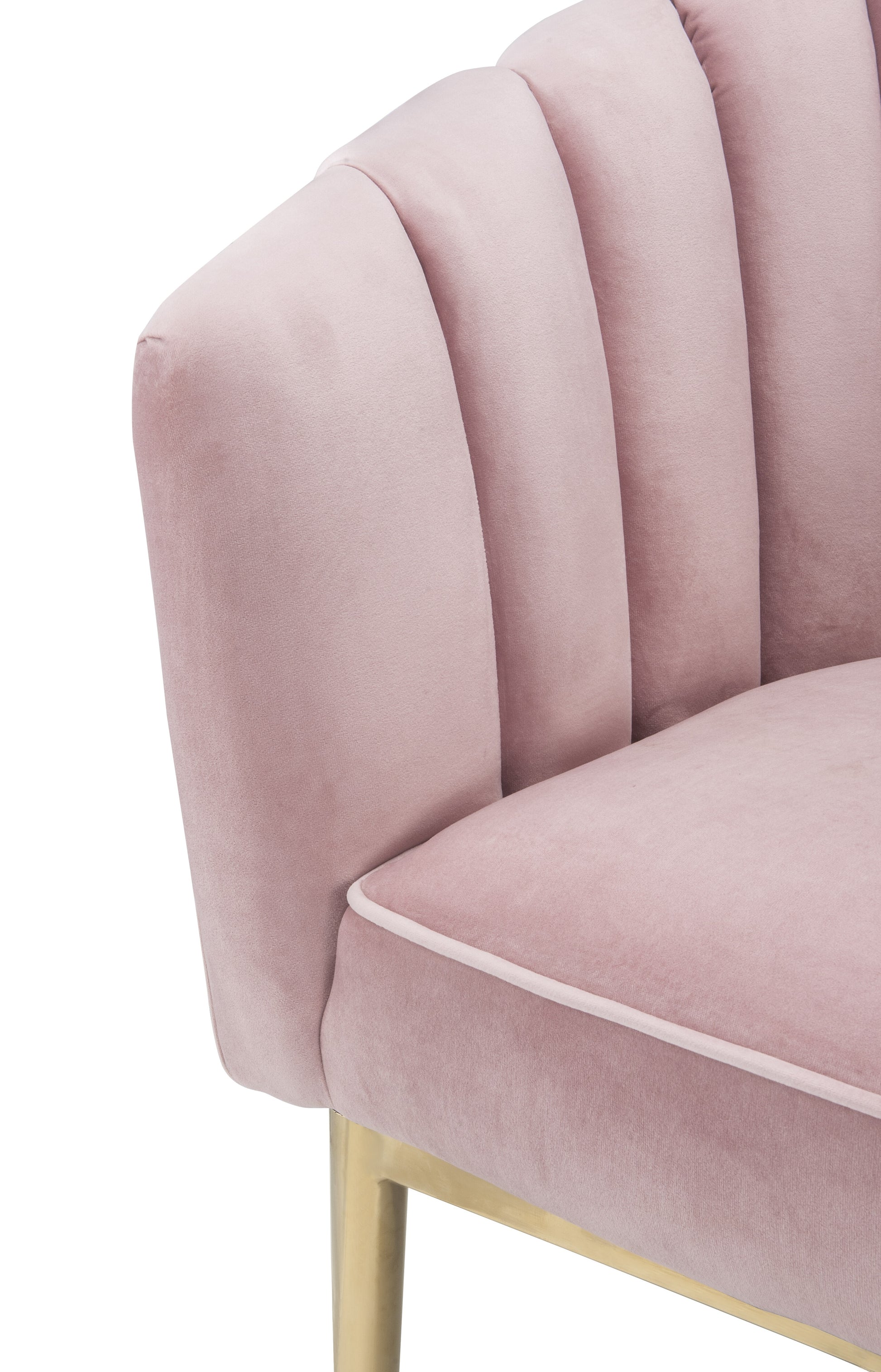 Blush Pink And Gold Tufted Accent Chair Pink Primary Living Space Wood Fabric