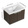 30 Inch Bathroom Vanity With Resin Sink,Soft Close Doors,Float Mounting Design Silver Brown Stripe Bathroom Modern Plywood Plywood