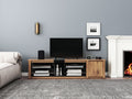 Moderntv Stand For Tvs Up To 80''Media Console With Multi Functional Storage, Entertainment Center With Led Light, Tv Cabinet For Living Room,Bedroom Black Natural 70 79 Inches 70 79 Inches 70 Inches Particle Board