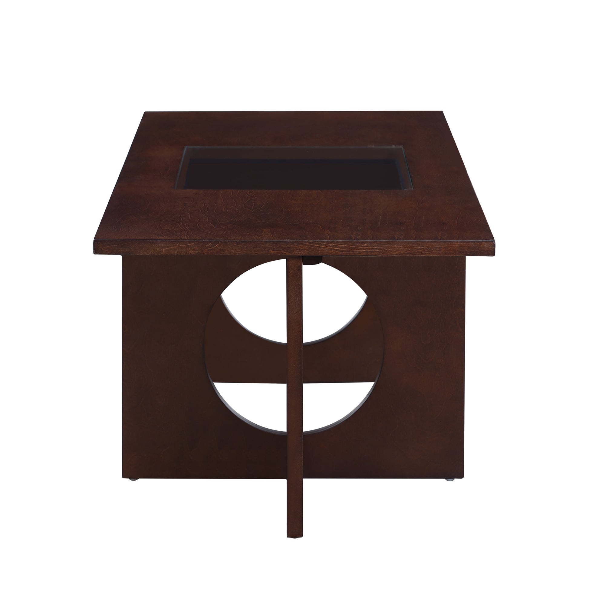 47" Contemporary Wood Rectangular Coffee Table With Clear Tempered Glass Top, Light Espresso Light Espresso Mdf Glass