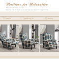 Vintage Armchair Sofa Comfortable Upholstered Leisure Chair Recliner Chair For Living Room Blue Check Blue Fabric 1 Seat