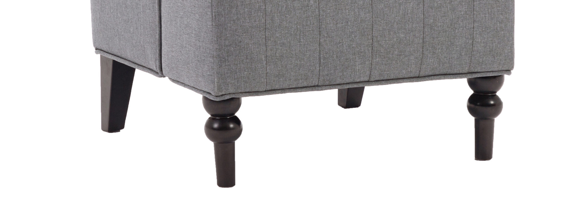 1Pc Modern Living Room Button Tufted Wingback Accent Chair Steel Grey Luxury Look Diamond Button Tufted Pattern Gray Primary Living Space Traditional Foam Wood