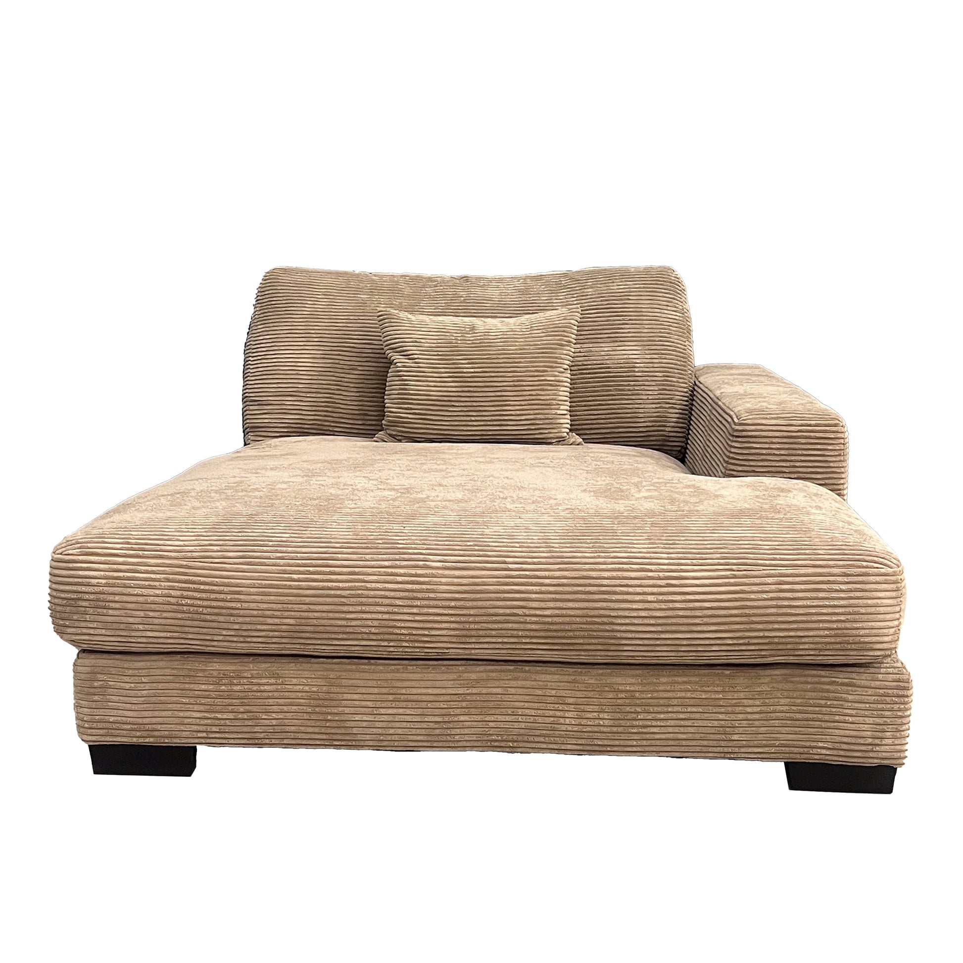 Bella Tan Corduroy Right Facing 2 Piece Sectional Tan Wood Corduroy 3 Seat