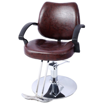 Hair Salon Chair Styling Heavy Duty Hydraulic Pump Barber Chair Beauty Shampoo Barbering Chair For Hair Stylist Women Man,With Barber Cape Brown Brown Pu