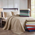 3 Piece Reversible Bedspread Set Balsam Green Queen Green Polyester
