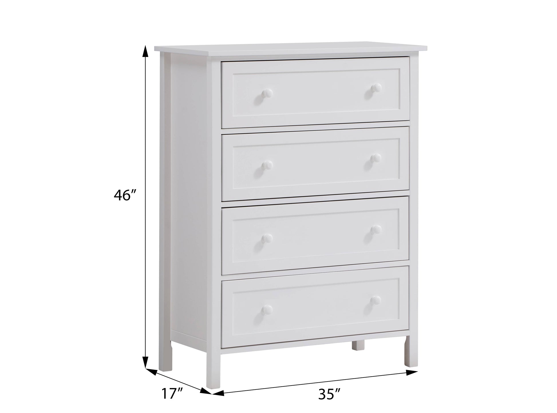 White 4 Drawer Chest White Bedroom Mdf Lvl