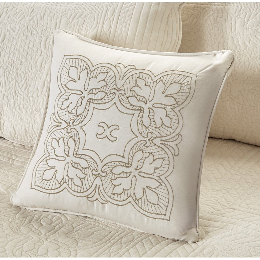 6 Piece Reversible Soped Edge Daybed Cover Set Cream Daybed Cream Polyester