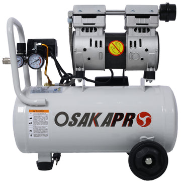 1.5Hp Silent Oil Free Air Compressor 8 Gallon, Oil Free, Electric Shop Air Compressor Portable,Lightweight With Wheels, 70 Dba Noise Level, With Automatic Drain Valve,Light Gray Light Gray Metal