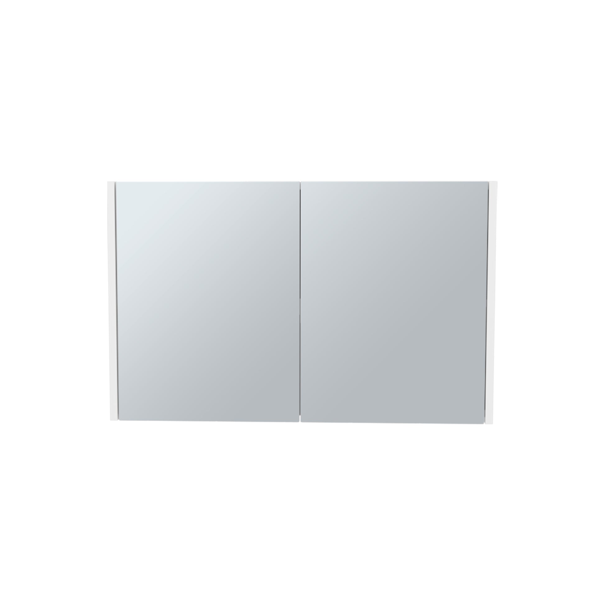 Bouti 19.7" H X 31.5" W Double Door Mirror Medicine Cabinet, Three Interior Shelves For Bathroom, Kitchen White White Particle Board