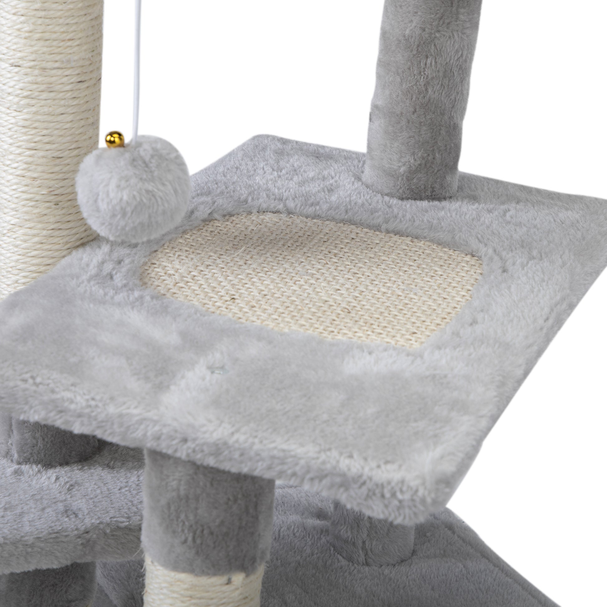 Double Level Cat Tree Stand House Furniture Kittens Activity Tower Posts Kitty Pet Play House Light Gray Light Gray Particle Board