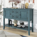 Cambridge Series Large Storage Vintage Console Table With Four Small Drawers And Bottom Shelf For Living Rooms, Entrances And Kitchens Dark Blue,Old Sku: Wf190263Aam Dark Blue Solid Wood Mdf