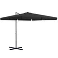 Outsunny 10' Cantilever Patio Umbrella, Square Offset Umbrella With Tilt, Crank, Cross Base, Aluminum Pole And Air Vent, Hanging Umbrella For Garden, Pool, Backyard, Gray Gray Aluminum