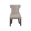 Upholstered Button Tufted Side Chairs With Wooden Base Set Of 2 Gray Gray Solid Wood