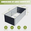 8X4X2 Ft Galvanized Raised Garden Bed, Outdoor Planter Garden Boxes Large Metal Planter Box For Gardening Vegetables Fruits Flowers,Silver Silver Garden & Outdoor Steel