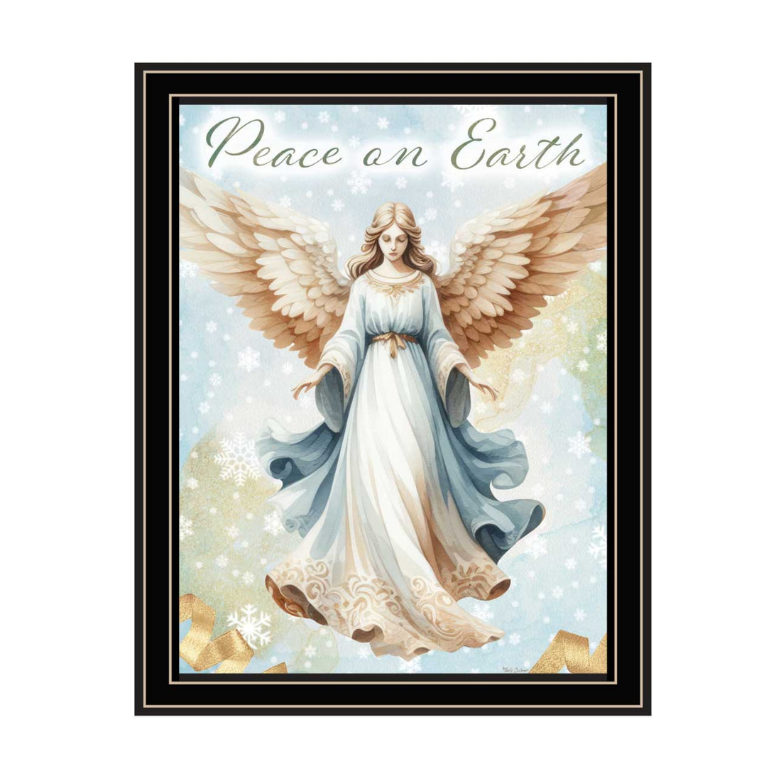 2 Piece Vignette Angels We Have Heard On High Black Framed Wall Art For Living Room, Holiday Wall Art Print For Home Decor, Bedroom Wall Art By Nicole Decamp Multicolor Wood Paper