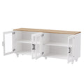 Farmhouse Tv Stand With Tempered Glass Doors For Tvs Up To 70