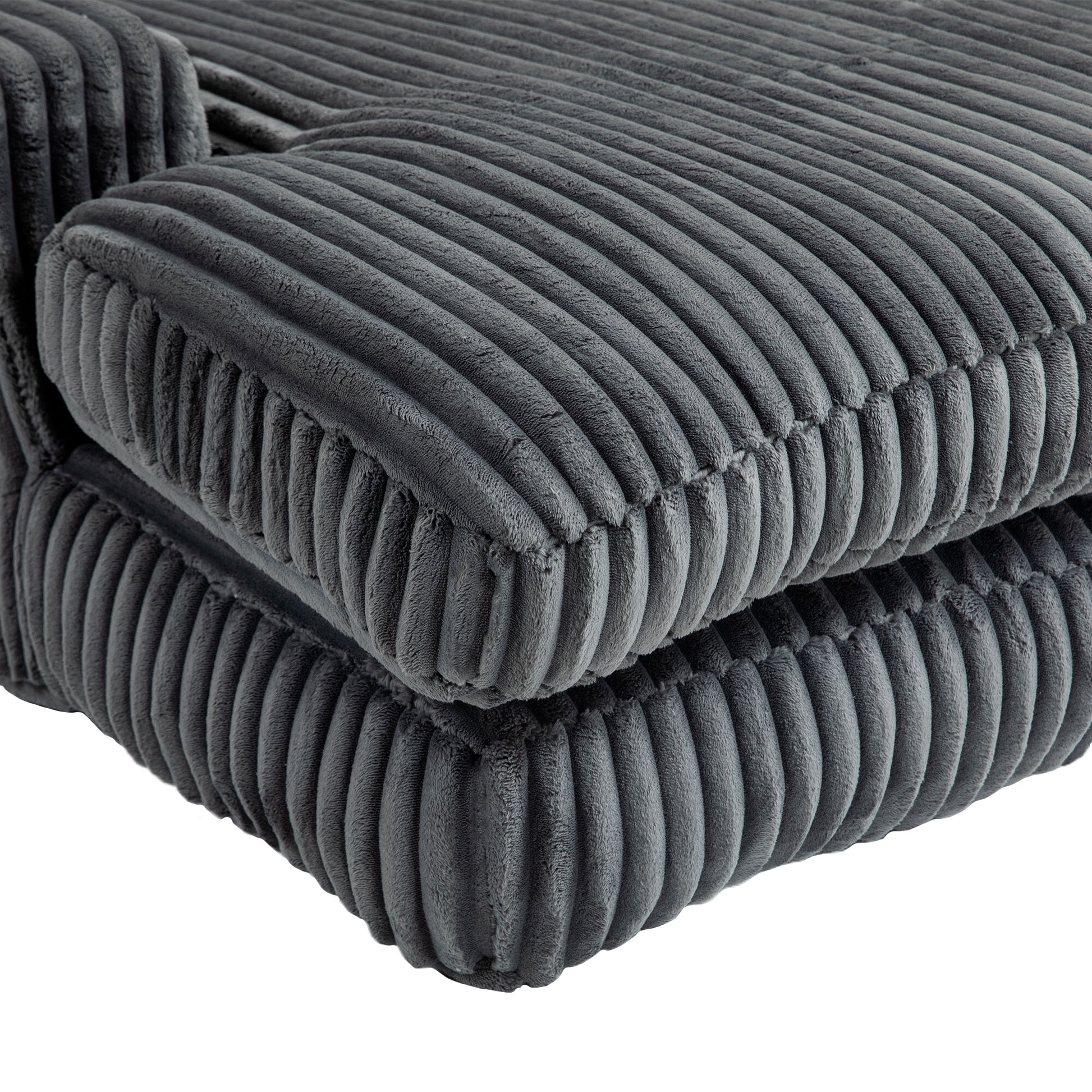 Coolmore Corduroy Lazy Sofa With 3 Back Pillows,Comfy Sofa Deep Seat Couch For Living Room,Club Dark Gray Dark Gray Primary Living Space Foam Corduroy 1 Seat