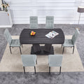 Dining Table Set For 6, 7 Piece Kitchen Table Chairs Set, 1.8