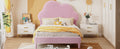 Twin Size Upholstered Cloud Shape Bed ,Velvet Platform Bed With Headboard,No Box Spring Needed,Pink Twin Pink Velvet