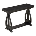 48 Inch Rustic Vintage Console Tablefarmhouse Style Entryway Table With Open Shelf And Sturdy Construction For Entryway And Living Room Black Black Distressed Finish Primary Living Space Antique,Rustic,Vintage Open Storage Console Tables Brushed