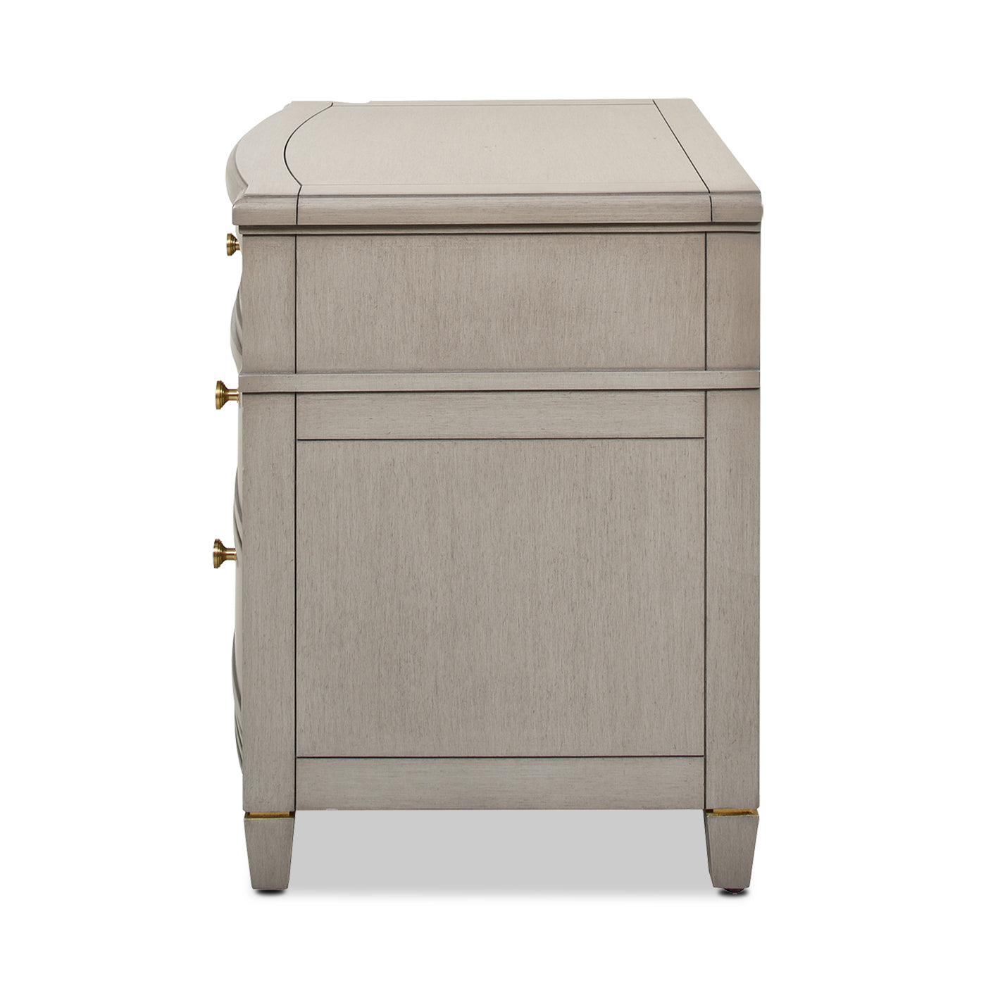 Dauphin 3 Drawer Accent End Table, Merino White Wood White Solid Wood Mdf Solid Wood Mdf