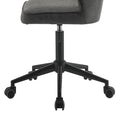 Vintage Grey And Black Armless Office Chair Solid Black Grey Office Foam Rectangular Office Chairs Solid Back Swivel Faux Leather