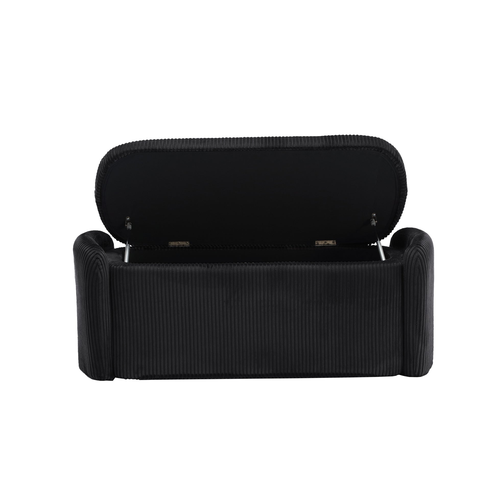 Coolmore Storage Ottoman,Bedroom End Bench,Upholstered Fabric Storage Ottoman With Safety Hinge, Entryway Padded Footstool, Ottoman Bench For Living Room & Bedroom Black Black Primary Living Space Foam Corduroy