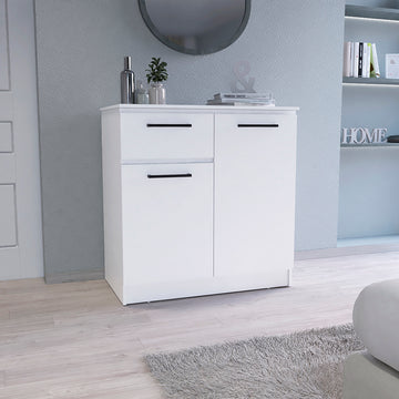 Orleans Dresser With 2 Door And Single Drawer, White White Solid Wood Mdf Engineered Wood