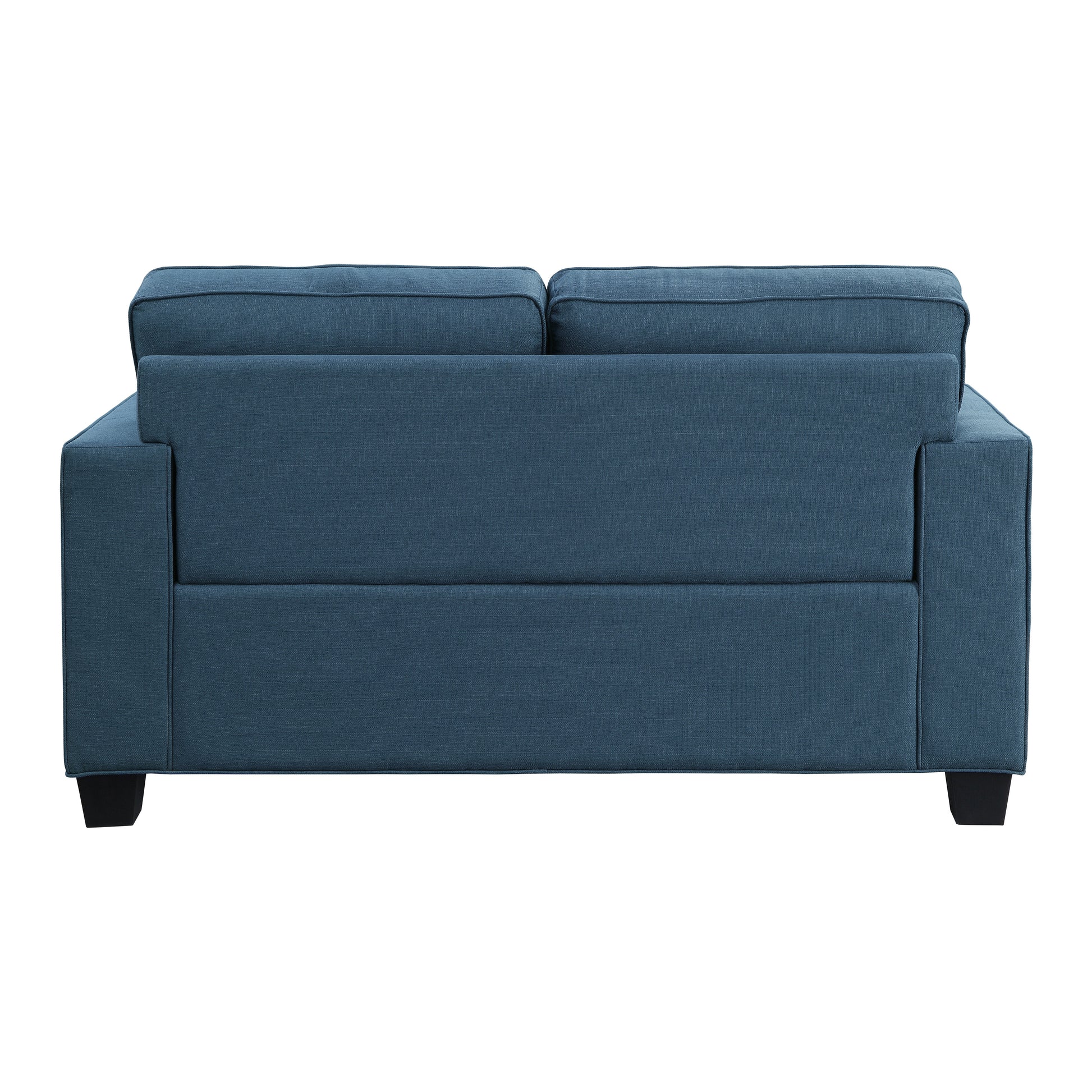 Transitional Style Beautiful Seat Blue Textured Fabric Upholstered Solid Wood Frame Living Room Furniture 1Pc Blue Polyester Wood Primary Living Space Transitional Square Arms Plywood,Solid Wood