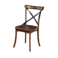 Convenient Metal Accented Side Chairs In Rubberwood Set Of 2 Brown Brown Wood