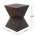 Prismatic Wooden Grain Symmetric Side Table Natural Concrete