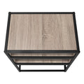 Accent Table, Side, End, Nightstand, Lamp, Living Room, Bedroom, Brown Laminate, Black Metal, Contemporary, Modern Taupe Mdf