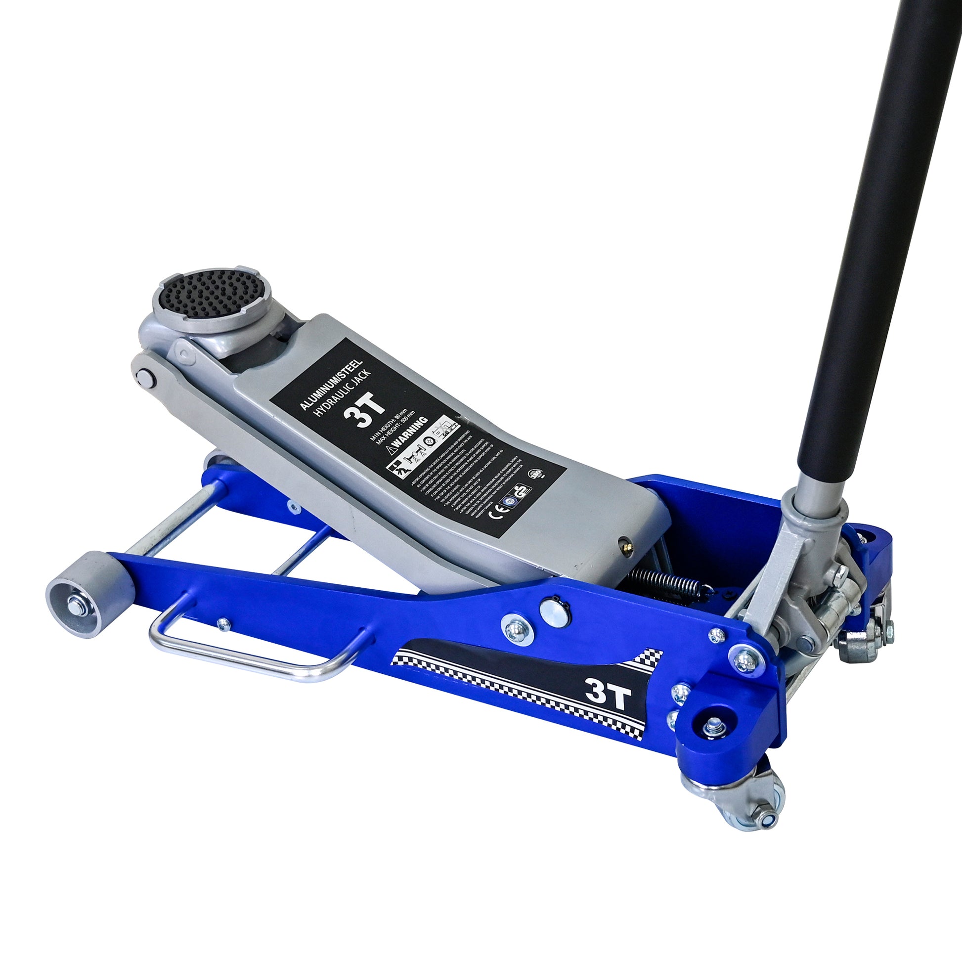 3T Aluminum Iron Horizontal Jack - Black Silver