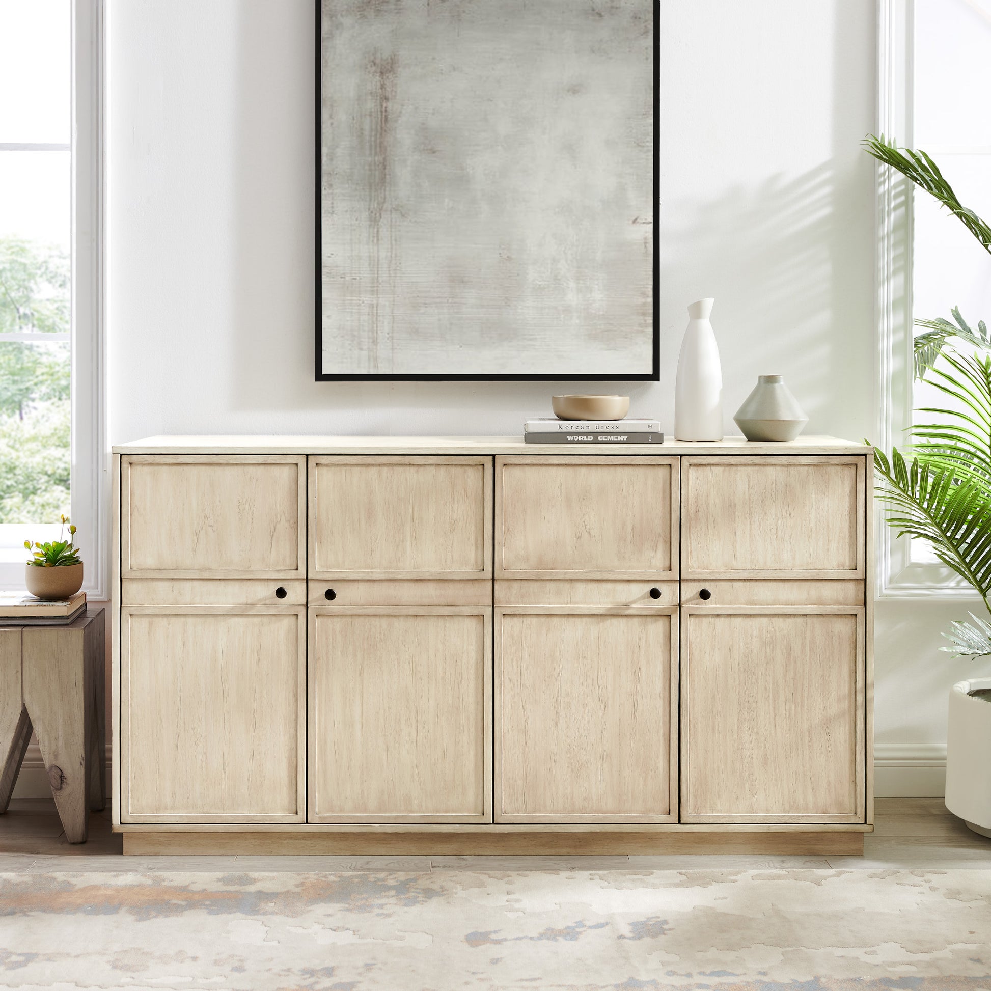 Classic Framed 4 Door Sideboard Birch - Light