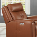 Emma Power Headrest Zero Gravity Recliner Brown Memory Foam Genuine Leather