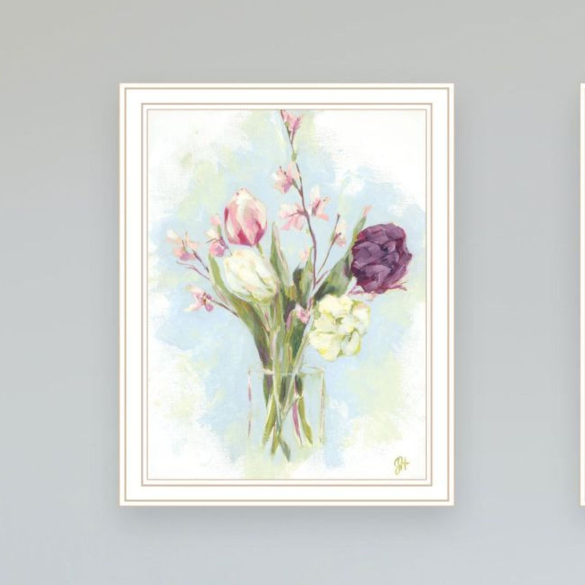 "Flowers From The Farm" Framed Wall Art For Living Room, Wall Art Print For Home Decor, Bedroom Wall Art By Jennifer Holden Multicolor Wood Paper